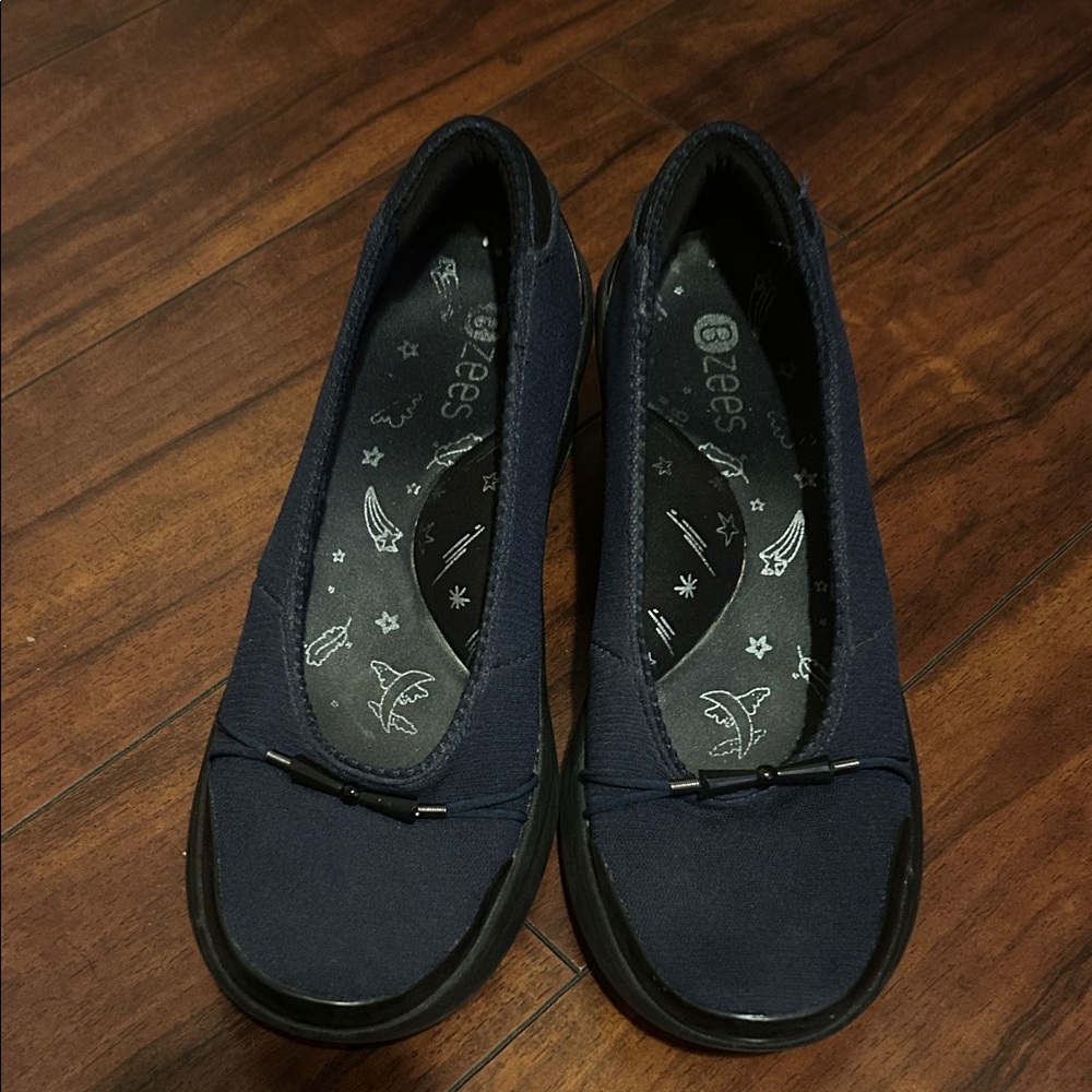 Bzees Dark Blue Slip-On Flats